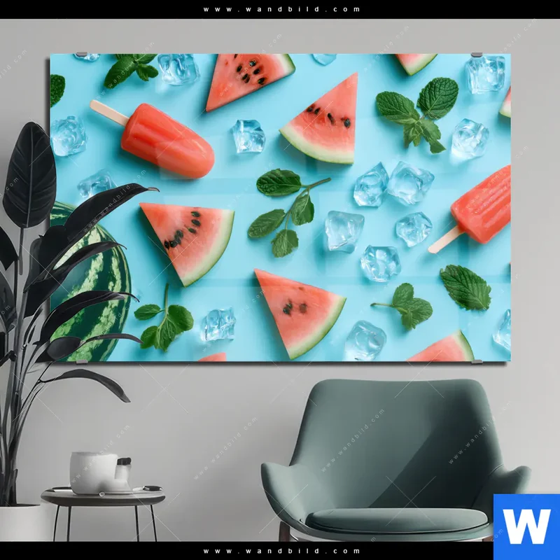 Acrylglasbild | Sommergenuss mit Wassermelone | Querformat