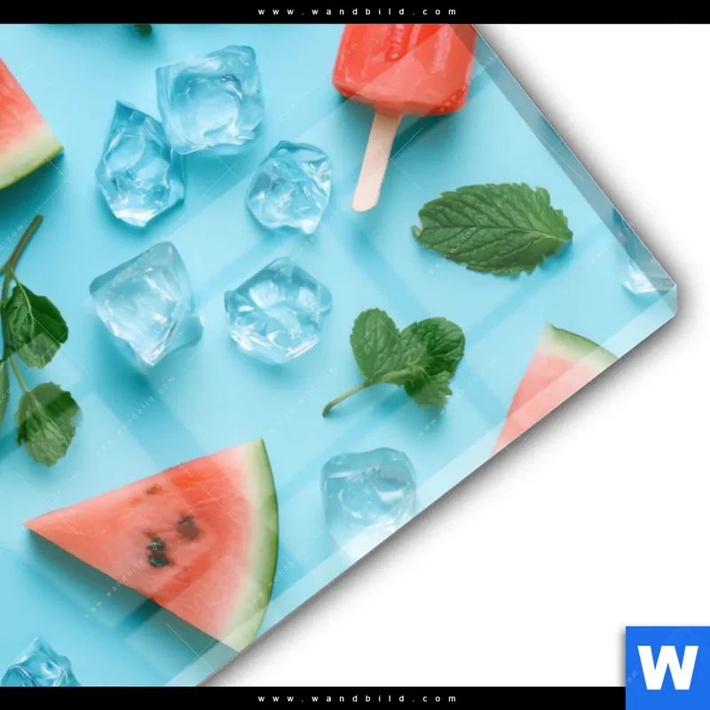 Acrylglasbild | Sommergenuss mit Wassermelone | Querformat