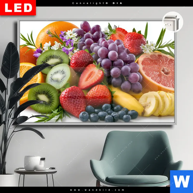 Leuchtbild Acrylglas Canvalight® DIA | Exotische Früchte und Beeren | Querformat