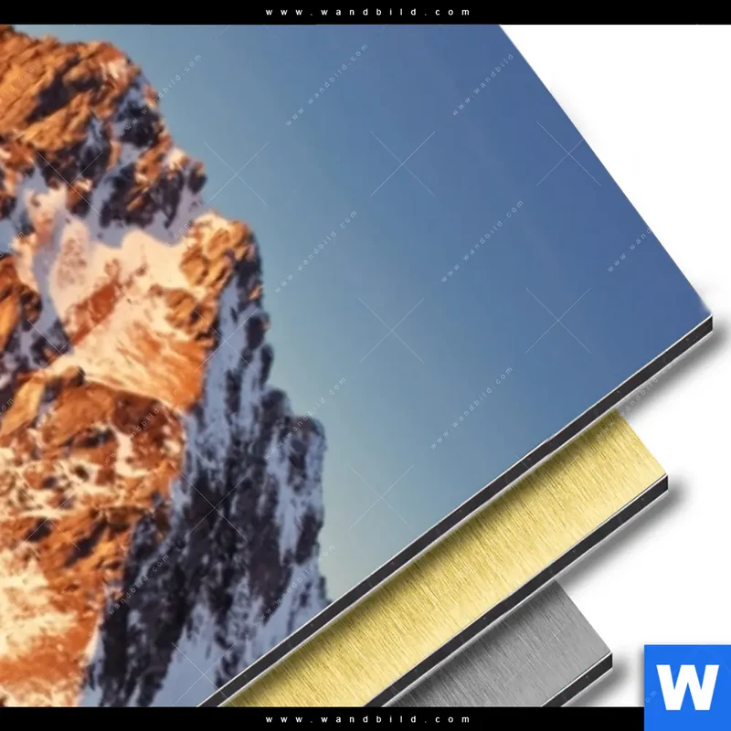 Aluminiumbild gebürstet | Gipfel über den Wolken | Schmal