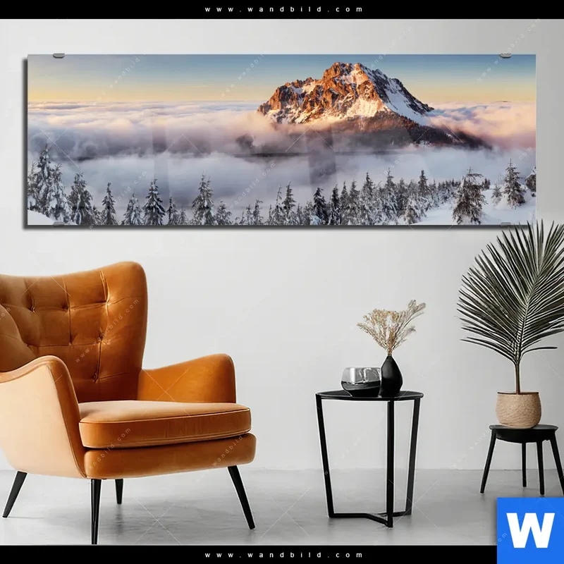 Acrylglasbild | Gipfel über den Wolken | Panorama