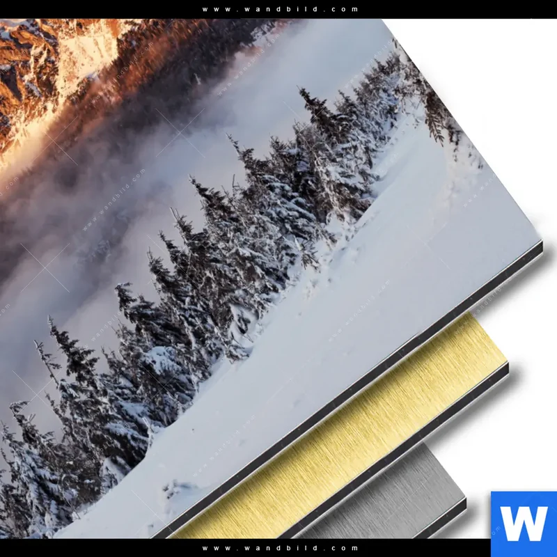 Aluminiumbild gebürstet | Gipfel über den Wolken | Quadrat