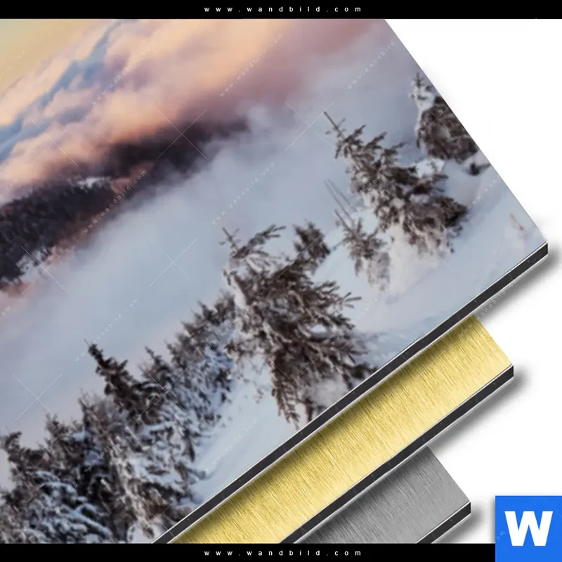 Aluminiumbild gebürstet | Gipfel über den Wolken | Panorama