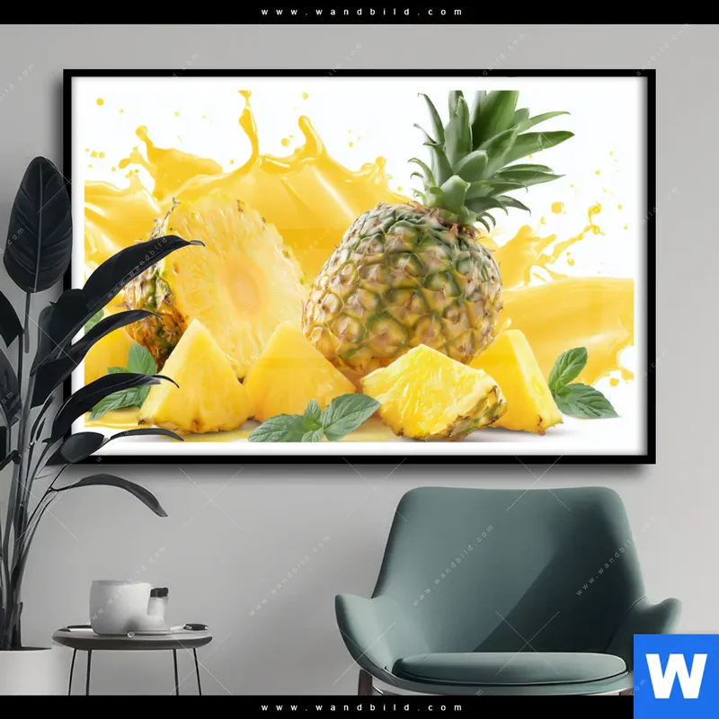 Poster | Tropische Frische - Ananas-Explosion | Querformat