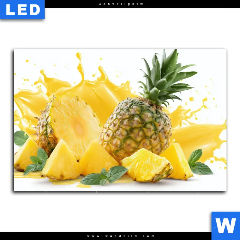 Canvalight® Leuchtbild | Tropische Frische - Ananas-Explosion | Querformat