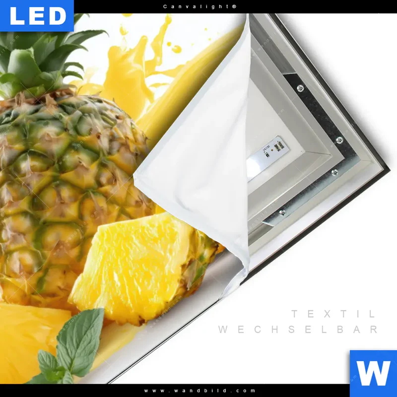 Canvalight® Leuchtbild | Tropische Frische - Ananas-Explosion | Querformat