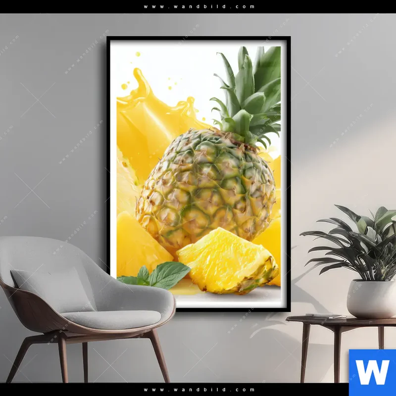Poster | Tropische Frische - Ananas-Explosion | Hochformat
