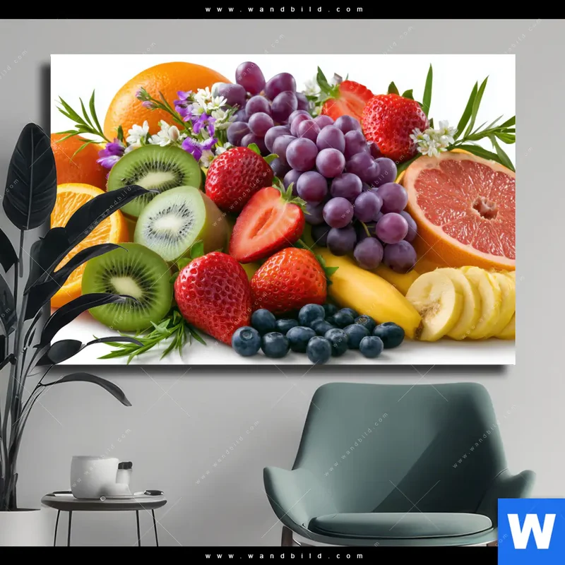 Leinwandbild | Exotische Früchte und Beeren | Querformat