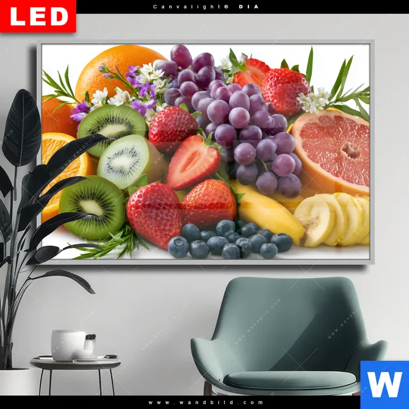 Wechselmotiv Acrylglas Canvalight® DIA | Exotische Früchte und Beeren | Querformat