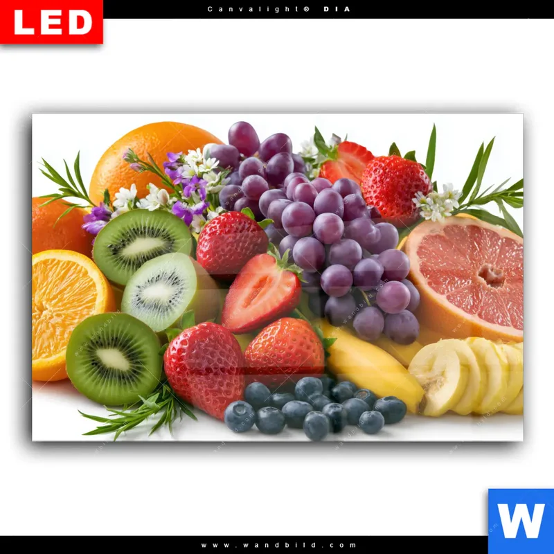 Wechselmotiv Acrylglas Canvalight® DIA | Exotische Früchte und Beeren | Querformat