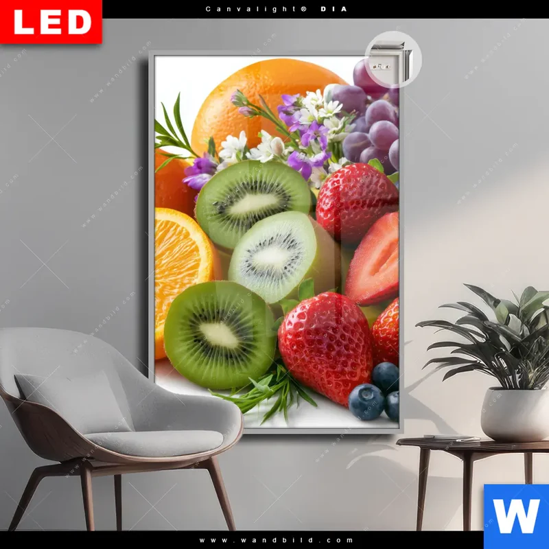 Leuchtbild Acrylglas Canvalight® DIA | Exotische Früchte und Beeren | Hochformat