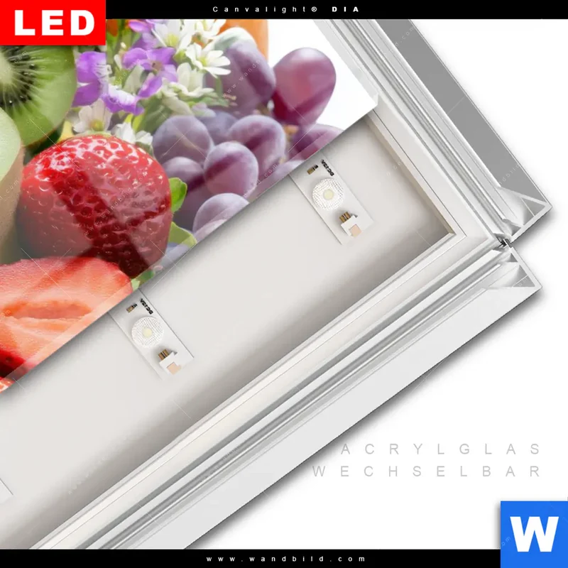Leuchtbild Acrylglas Canvalight® DIA | Exotische Früchte und Beeren | Hochformat
