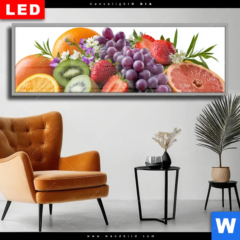 Wechselmotiv Acrylglas Canvalight® DIA | Exotische Früchte und Beeren | Panorama