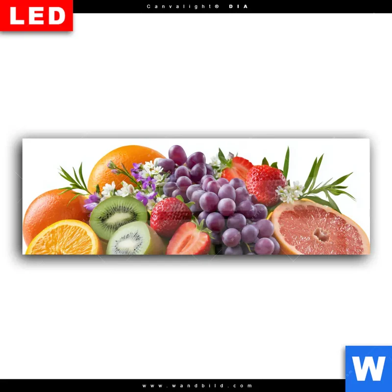 Wechselmotiv Acrylglas Canvalight® DIA | Exotische Früchte und Beeren | Panorama