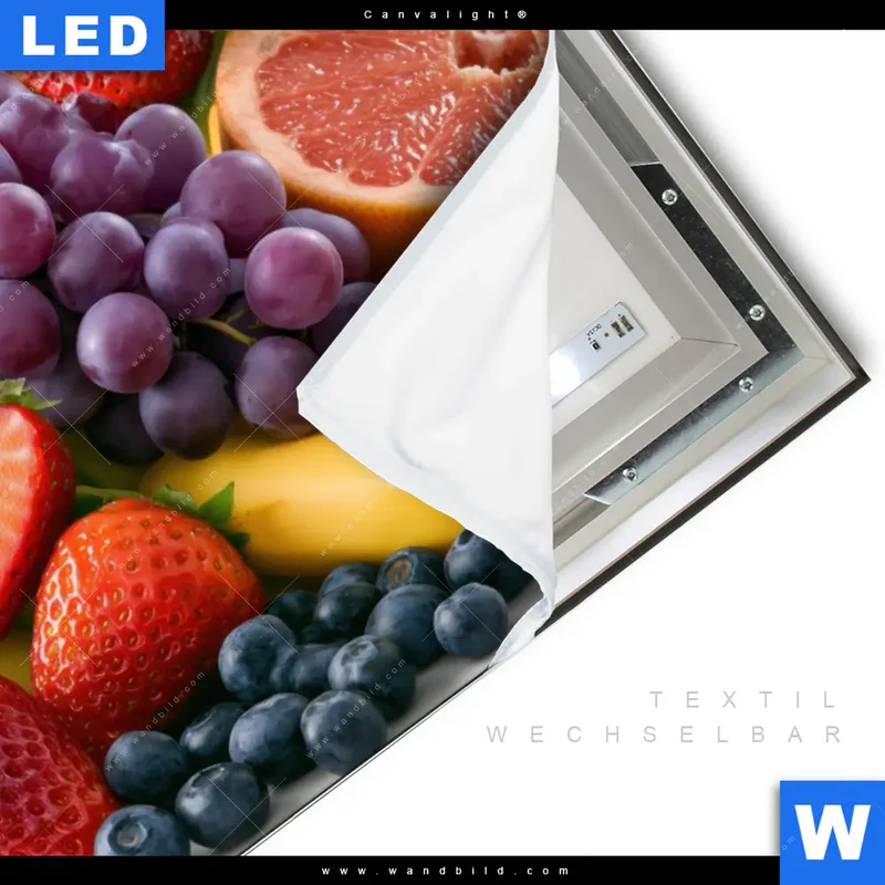 Canvalight® Leuchtbild | Exotische Früchte und Beeren | Querformat