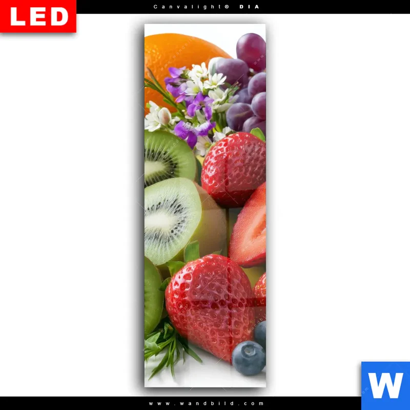 Wechselmotiv Acrylglas Canvalight® DIA | Exotische Früchte und Beeren | Schmal