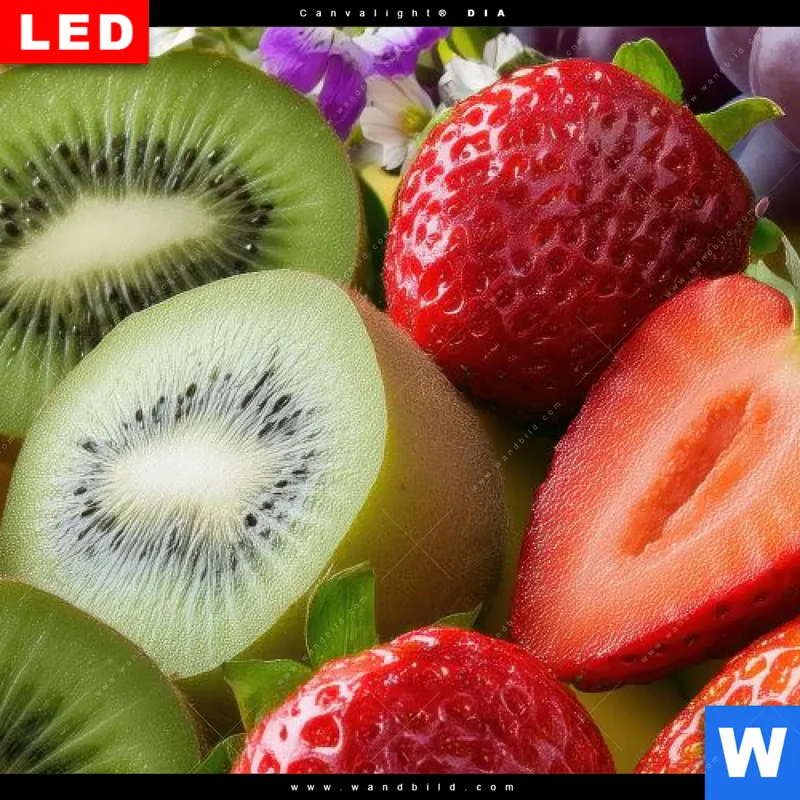 Wechselmotiv Acrylglas Canvalight® DIA | Exotische Früchte und Beeren | Schmal