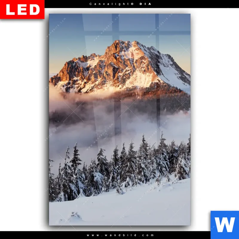 Wechselmotiv Acrylglas Canvalight® DIA | Gipfel über den Wolken | Hochformat