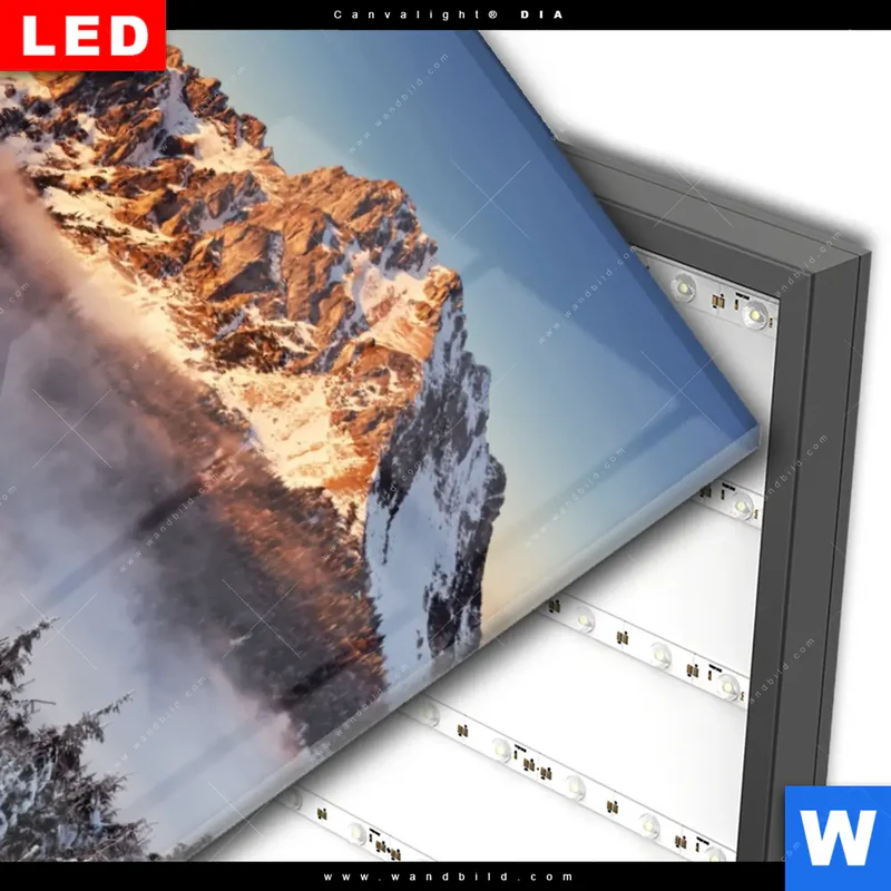 Wechselmotiv Acrylglas Canvalight® DIA | Gipfel über den Wolken | Hochformat