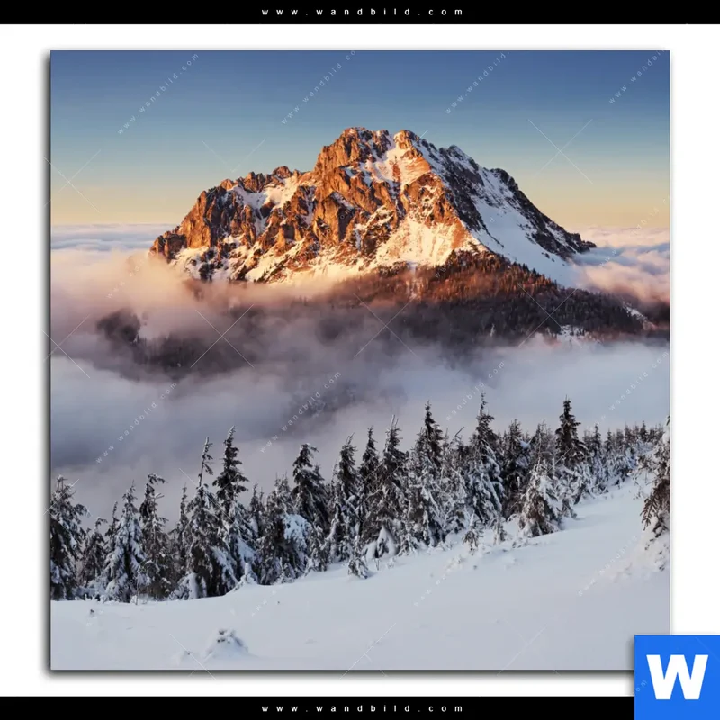 Alu-Dibond Bild | Gipfel über den Wolken | Quadrat