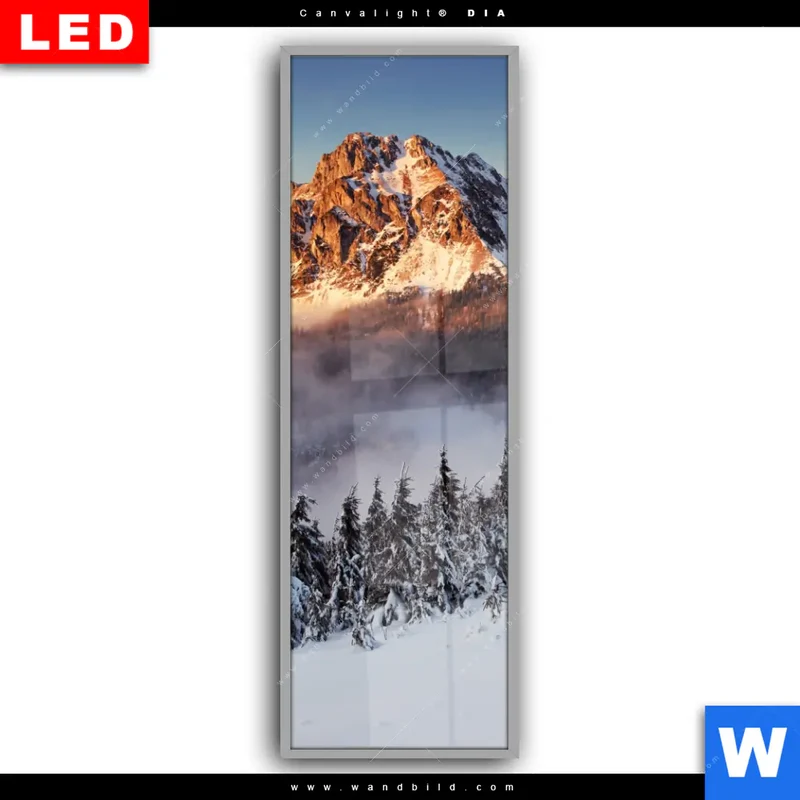 Leuchtbild Acrylglas Canvalight® DIA | Gipfel über den Wolken | Schmal