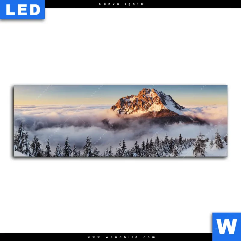 Canvalight® Leuchtbild | Gipfel über den Wolken | Panorama