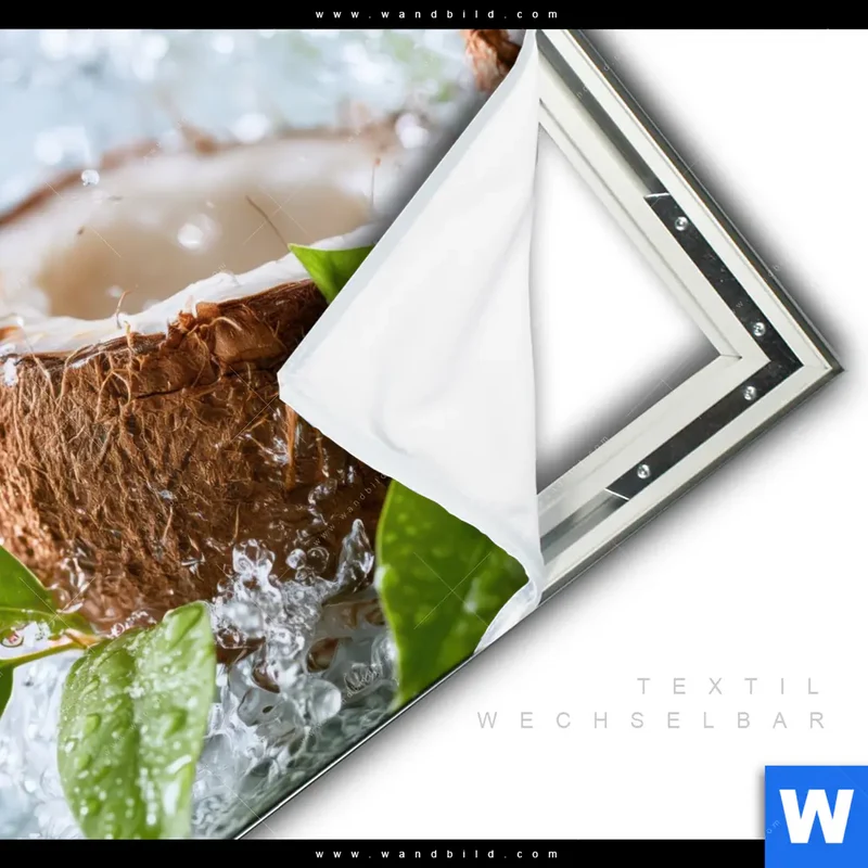 Spannbild | Frische Kokosnuss im Wassersplash | Quadrat