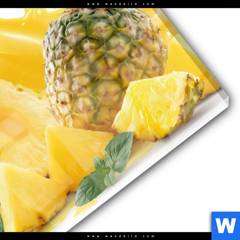 Acrylglasbild | Tropische Frische - Ananas-Explosion | Quadrat