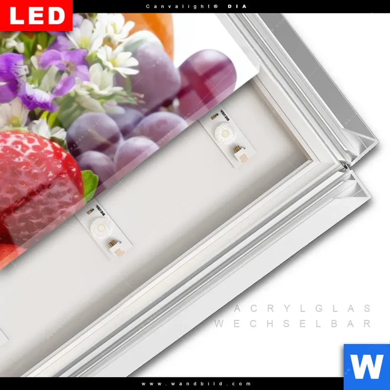 Leuchtbild Acrylglas Canvalight® DIA | Exotische Früchte und Beeren | Schmal