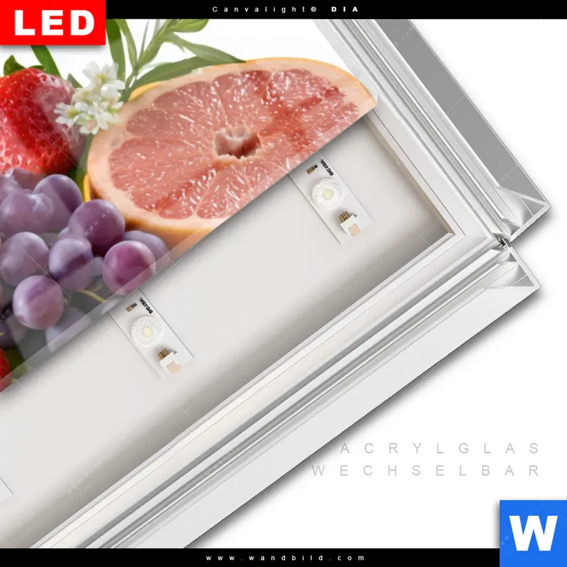 Leuchtbild Acrylglas Canvalight® DIA | Exotische Früchte und Beeren | Panorama
