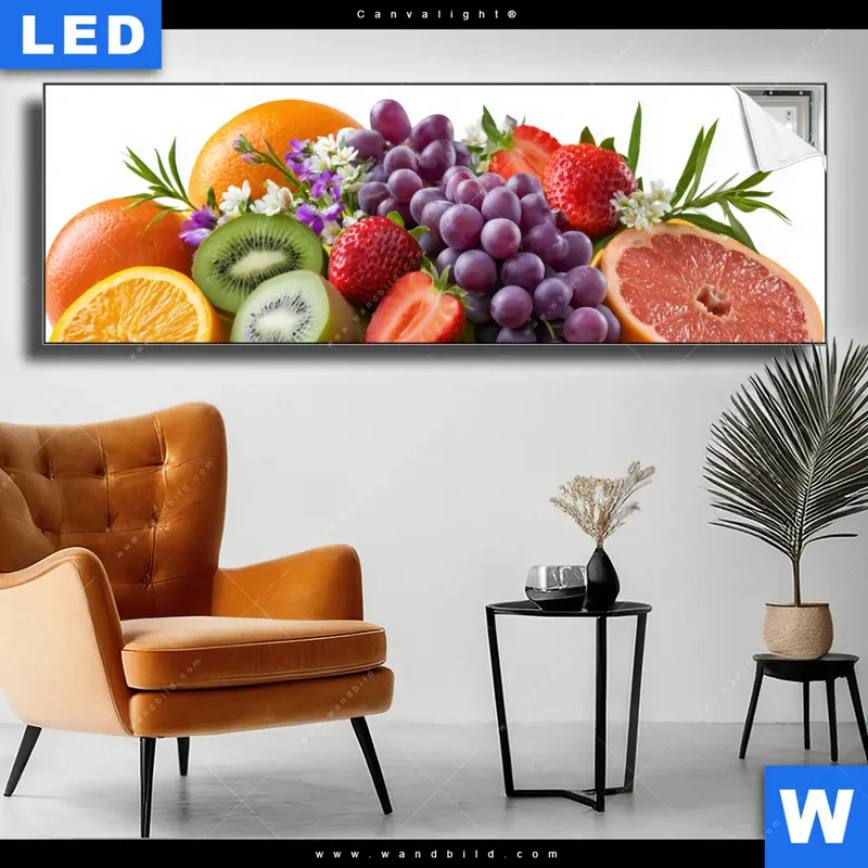 Canvalight® Leuchtbild | Exotische Früchte und Beeren | Panorama