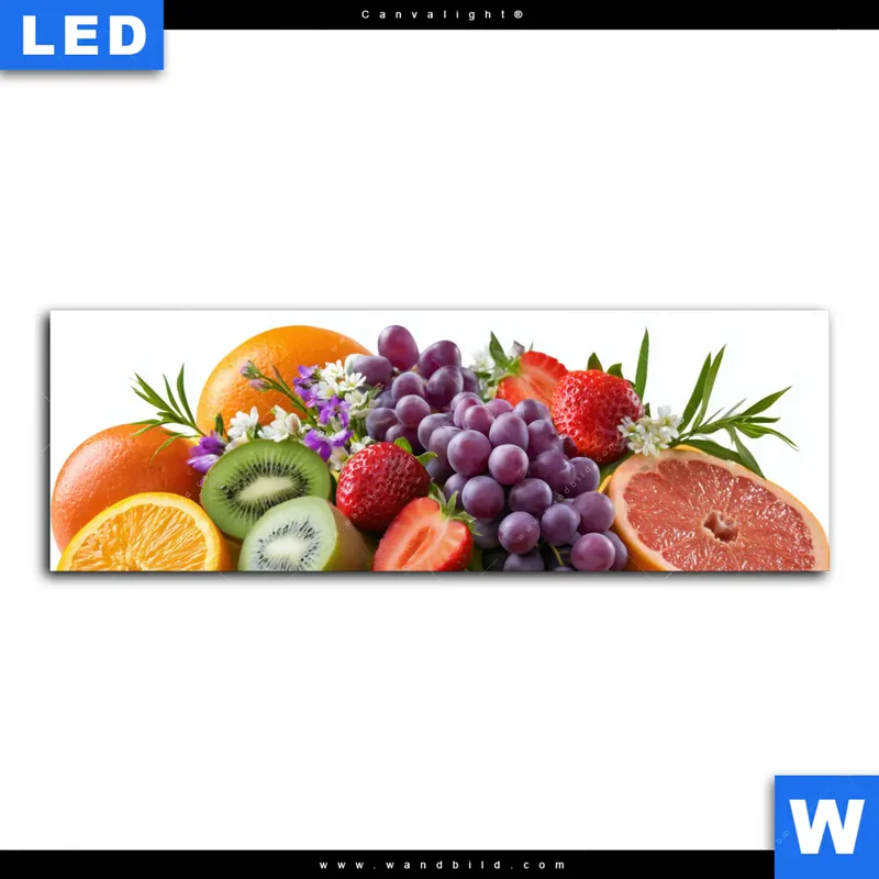 Canvalight® Leuchtbild | Exotische Früchte und Beeren | Panorama