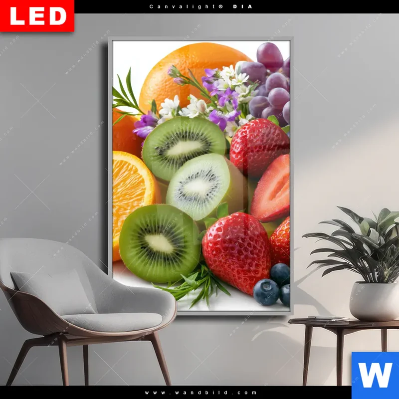 Wechselmotiv Acrylglas Canvalight® DIA | Exotische Früchte und Beeren | Hochformat