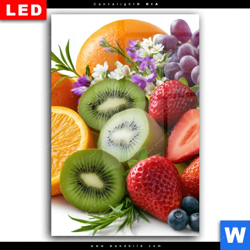 Wechselmotiv Acrylglas Canvalight® DIA | Exotische Früchte und Beeren | Hochformat