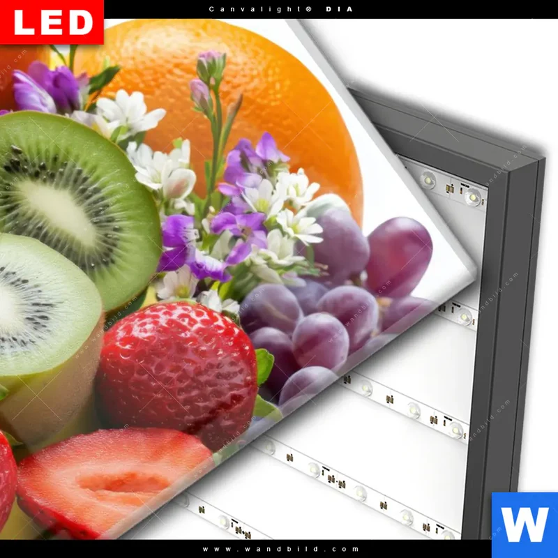 Wechselmotiv Acrylglas Canvalight® DIA | Exotische Früchte und Beeren | Hochformat