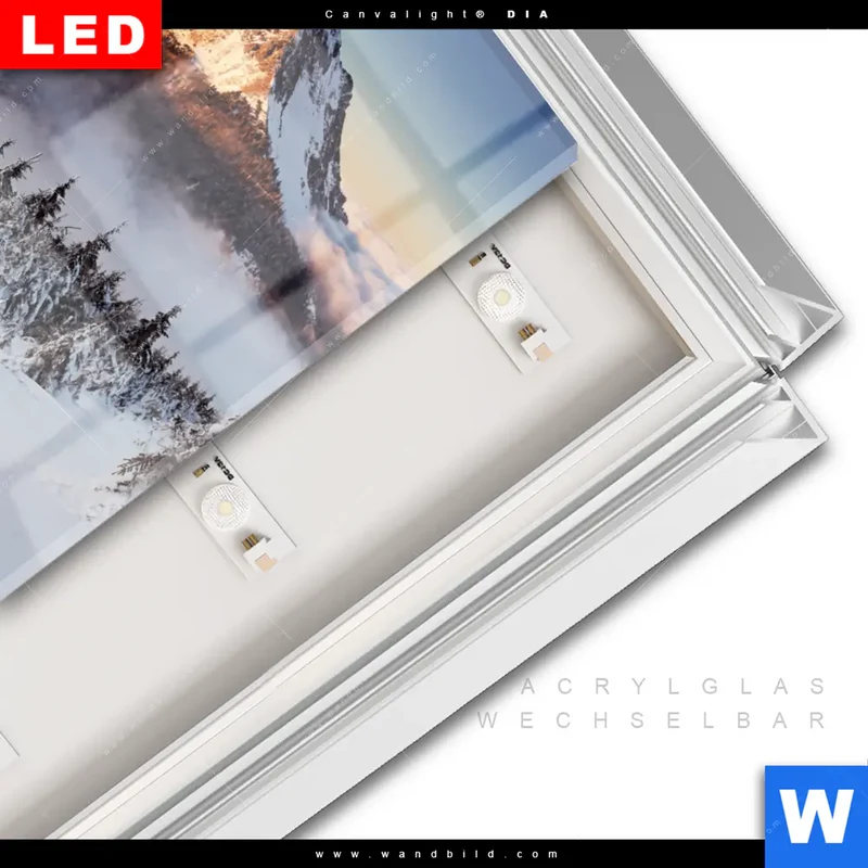 Leuchtbild Acrylglas Canvalight® DIA | Gipfel über den Wolken | Quadrat
