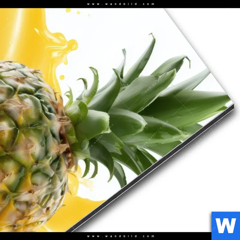 Alu-Dibond Bild | Tropische Frische - Ananas-Explosion | Hochformat
