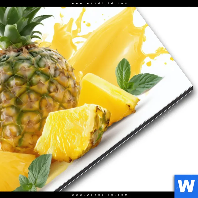 Alu-Dibond Bild | Tropische Frische - Ananas-Explosion | Querformat