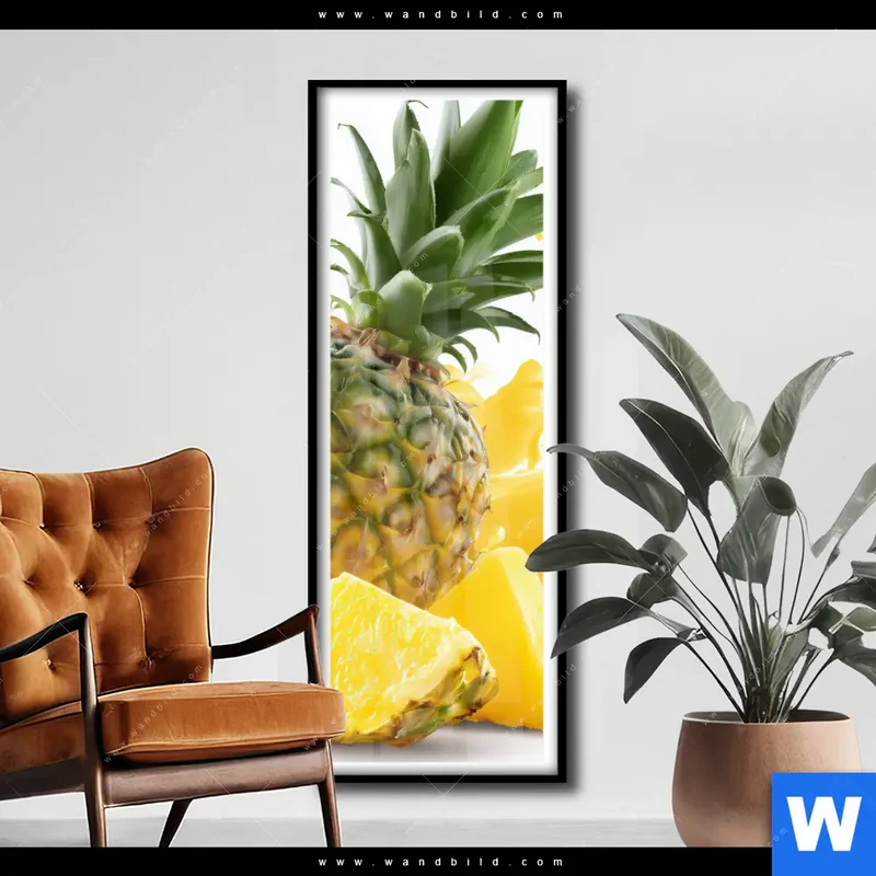 Poster | Tropische Frische - Ananas-Explosion | Schmal