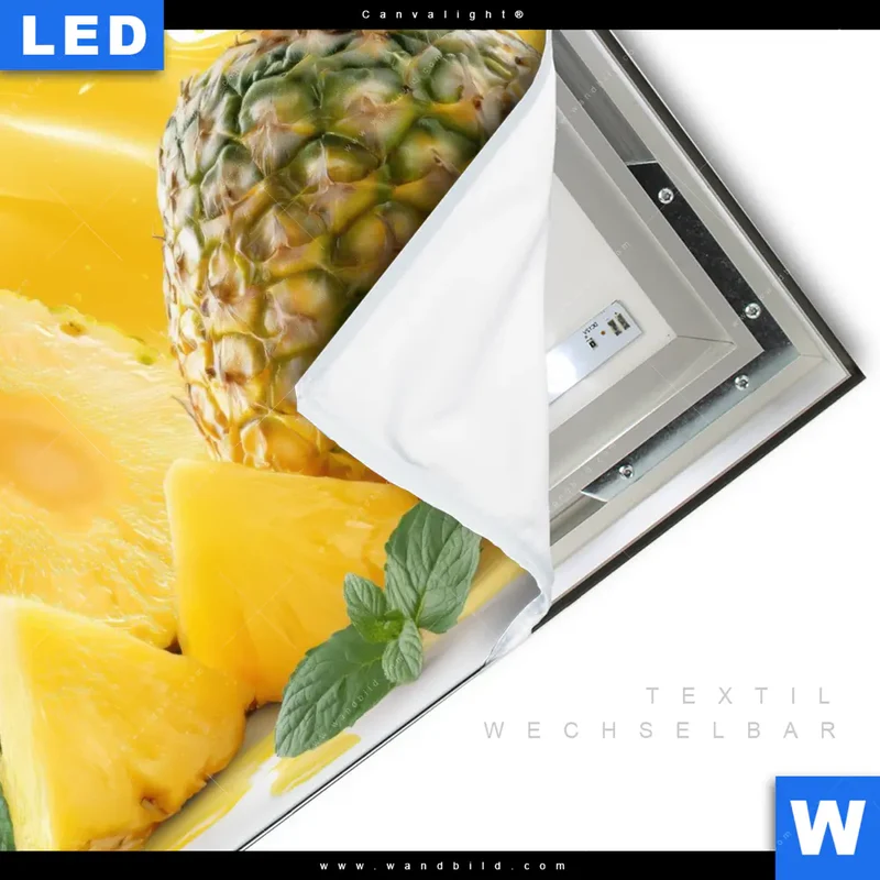 Canvalight® Leuchtbild | Tropische Frische - Ananas-Explosion | Quadrat