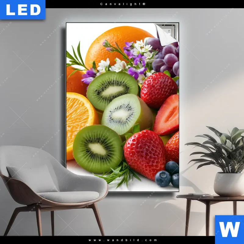 Canvalight® Leuchtbild | Exotische Früchte und Beeren | Hochformat