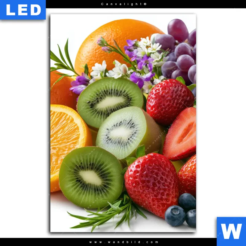 Canvalight® Leuchtbild | Exotische Früchte und Beeren | Hochformat