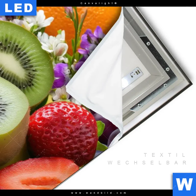 Canvalight® Leuchtbild | Exotische Früchte und Beeren | Hochformat