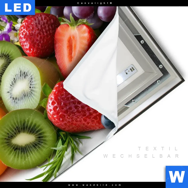 Canvalight® Leuchtbild | Exotische Früchte und Beeren | Quadrat