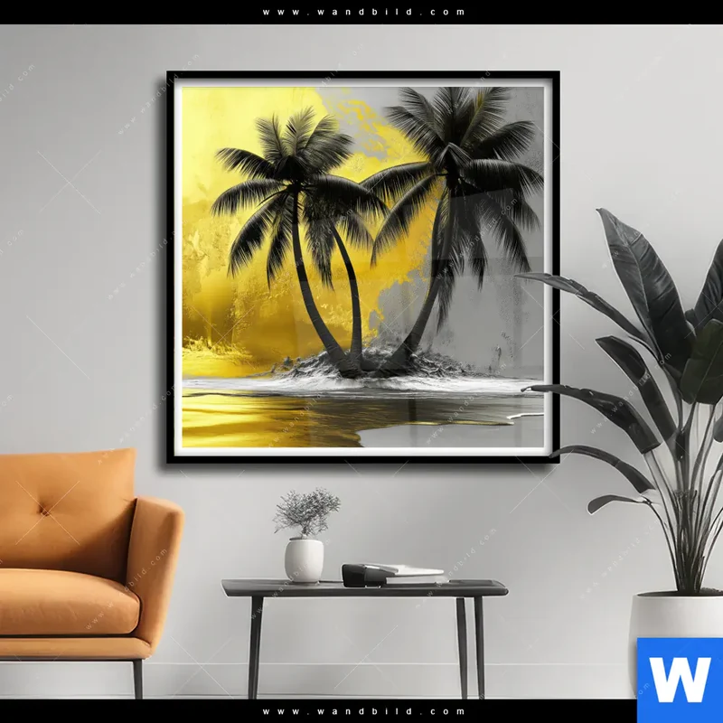Poster | Palmenparadies im Goldglanz | Quadrat