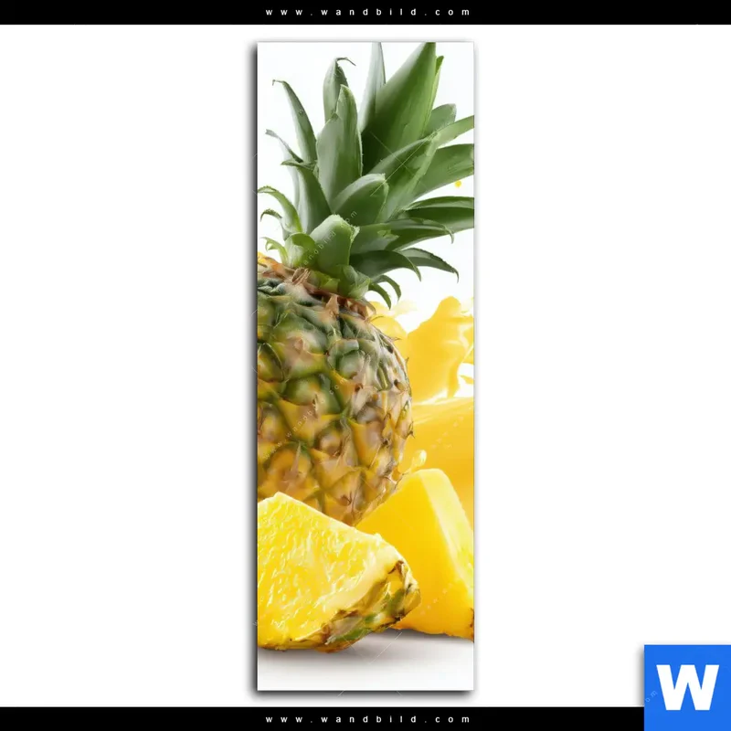 Acrylglasbild | Tropische Frische - Ananas-Explosion | Schmal