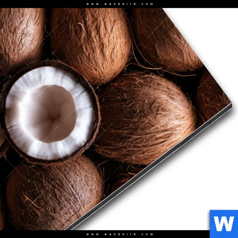 Alu-Dibond Bild | Tropische Kokosnüsse – Exotischer Genuss | Hochformat