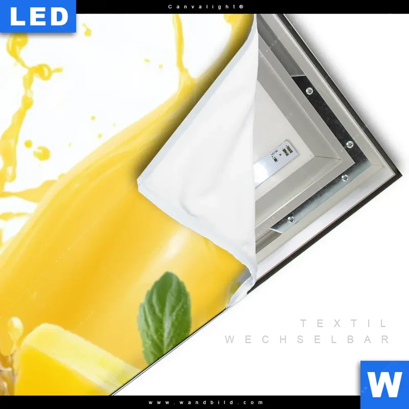 Canvalight® Leuchtbild | Tropische Frische - Ananas-Explosion | Panorama