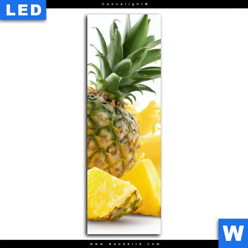 Canvalight® Leuchtbild | Tropische Frische - Ananas-Explosion | Schmal