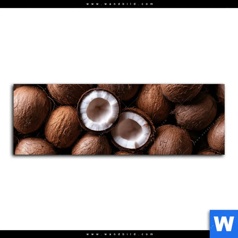 Leinwandbild | Tropische Kokosnüsse – Exotischer Genuss | Panorama